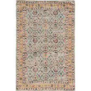 Photo of Spa Green Hand Woven Floral Indoor Accent Rug