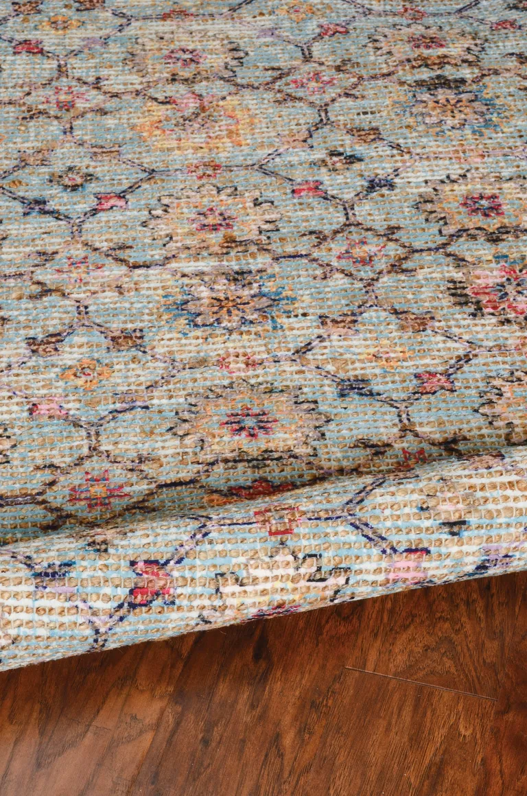 Spa Green Hand Woven Floral Indoor Accent Rug Photo 4