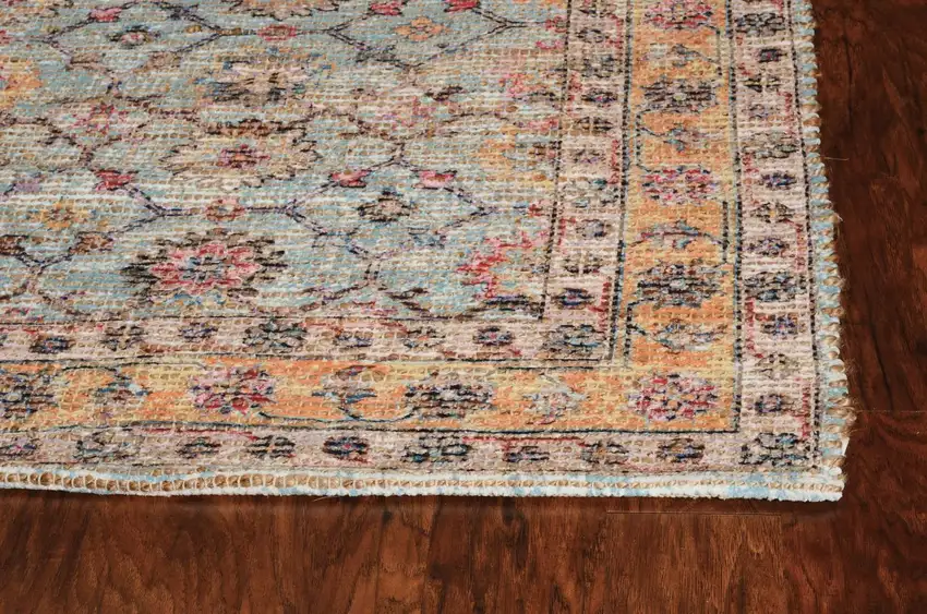 Spa Green Hand Woven Floral Indoor Area Rug Photo 3
