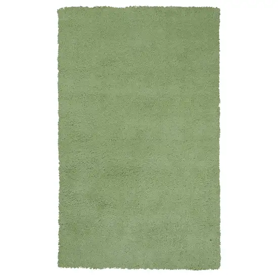 Green Shag Hand Woven Area Rug Photo 5