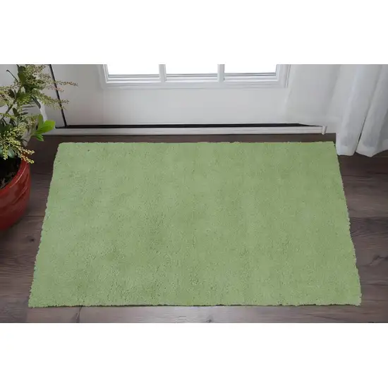 Green Shag Hand Woven Area Rug Photo 1