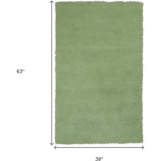 Green Shag Hand Woven Area Rug Photo 3