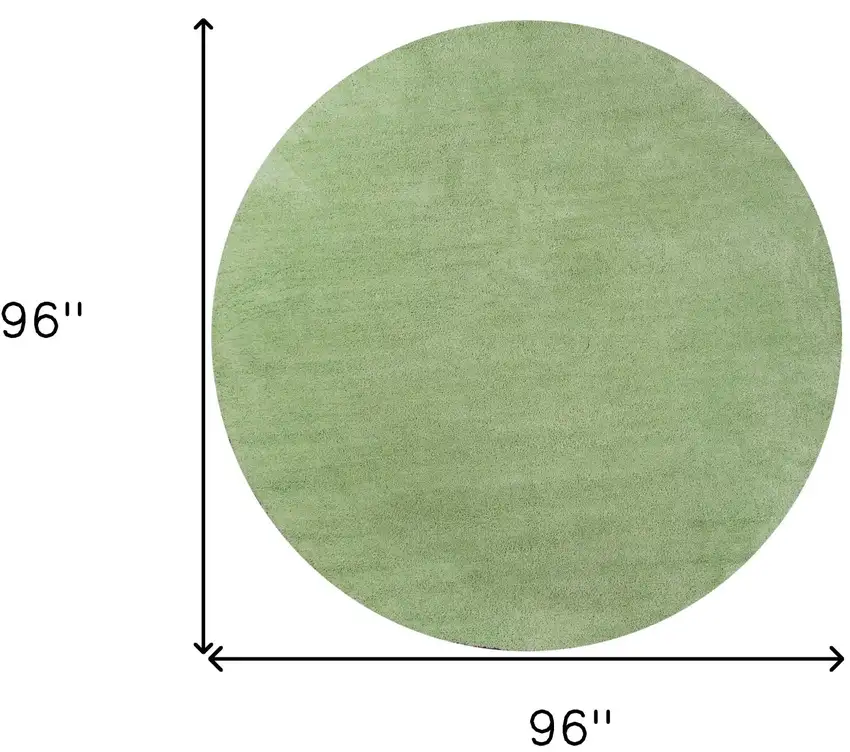 Spearmint Green Round Indoor Shag Rug Photo 6