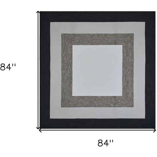 Gray Geometric Hand Hooked Area Rug Photo 3