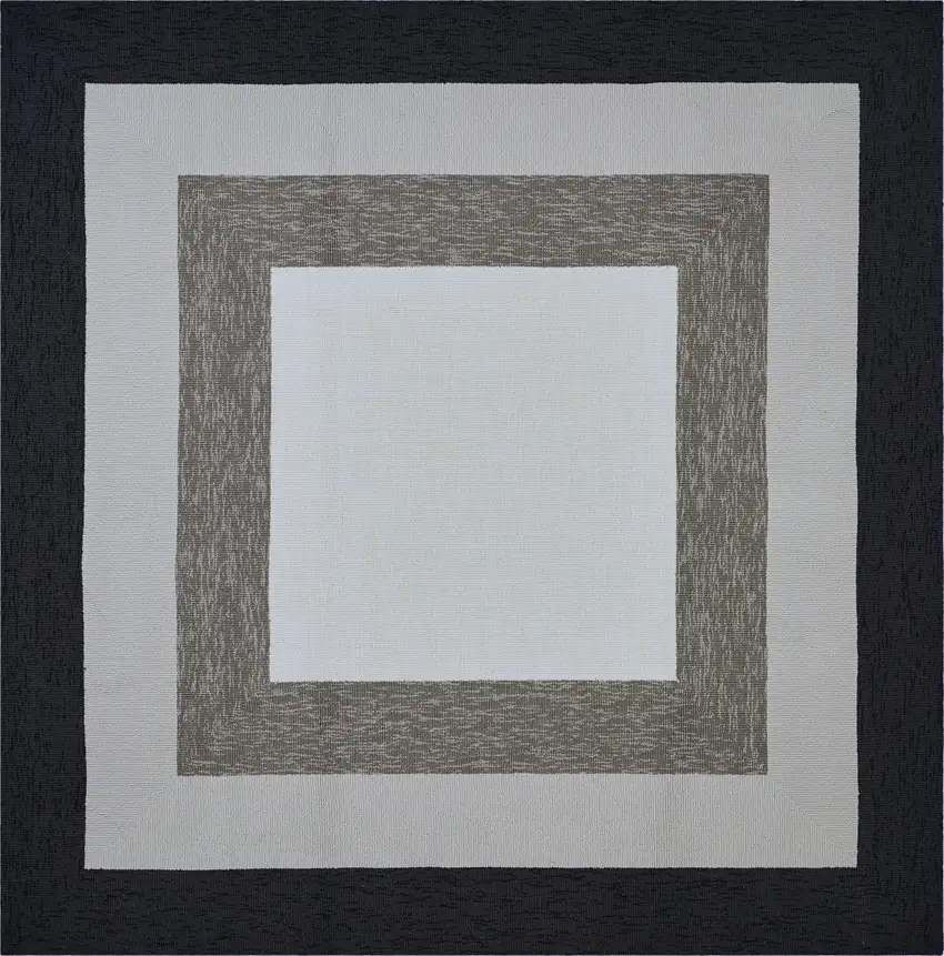 Square   UV treated Polypropylene Charcoal Area Rug Photo 1