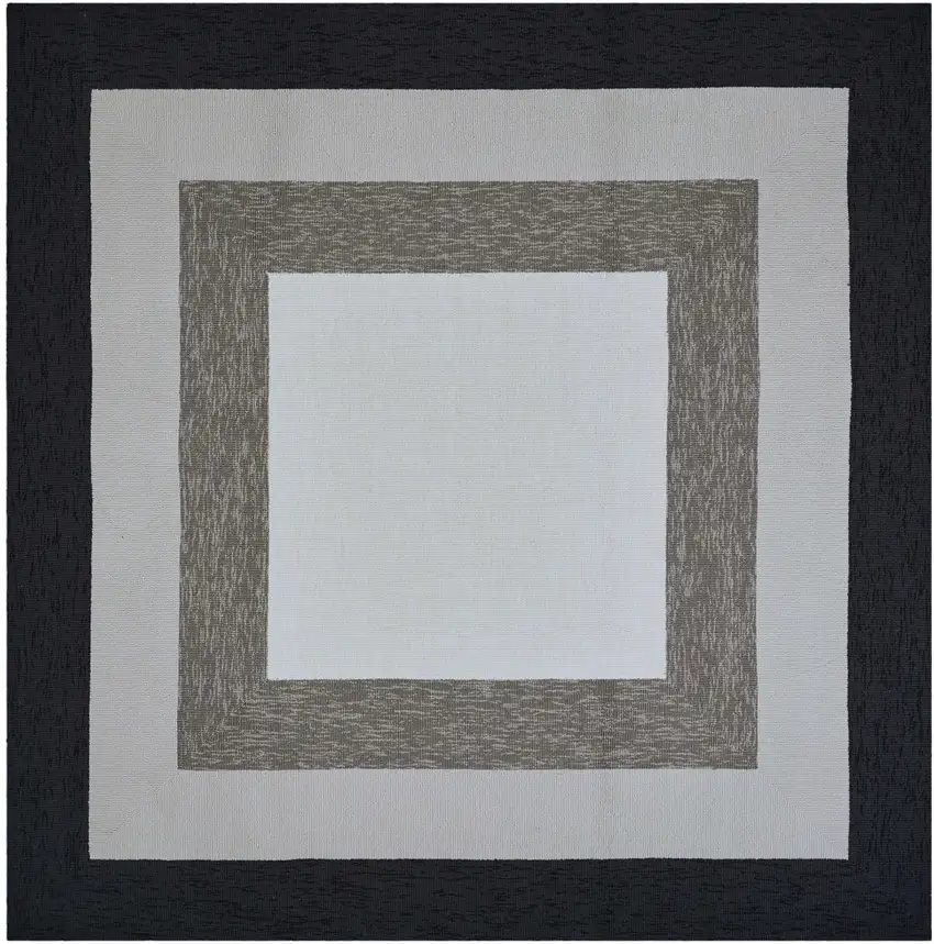 7' Square   Uv Treated Polypropylene Charcoal Area Rug Photo 2