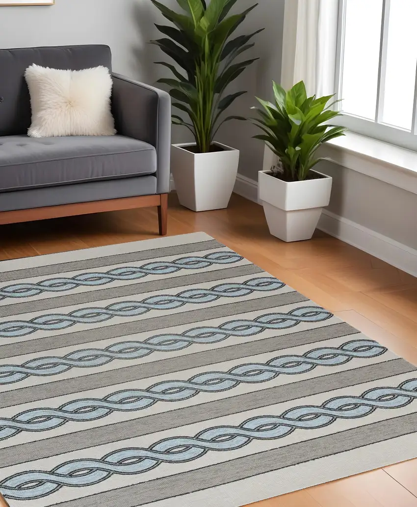 7' Square   Uv Treated Polypropylene Ivory Or Spa Area Rug Photo 1