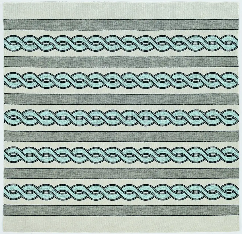 Square   UV treated Polypropylene Ivory or Spa Area Rug Photo 1