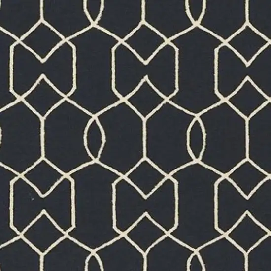 Navy Blue Hand Hooked Area Rug Photo 5