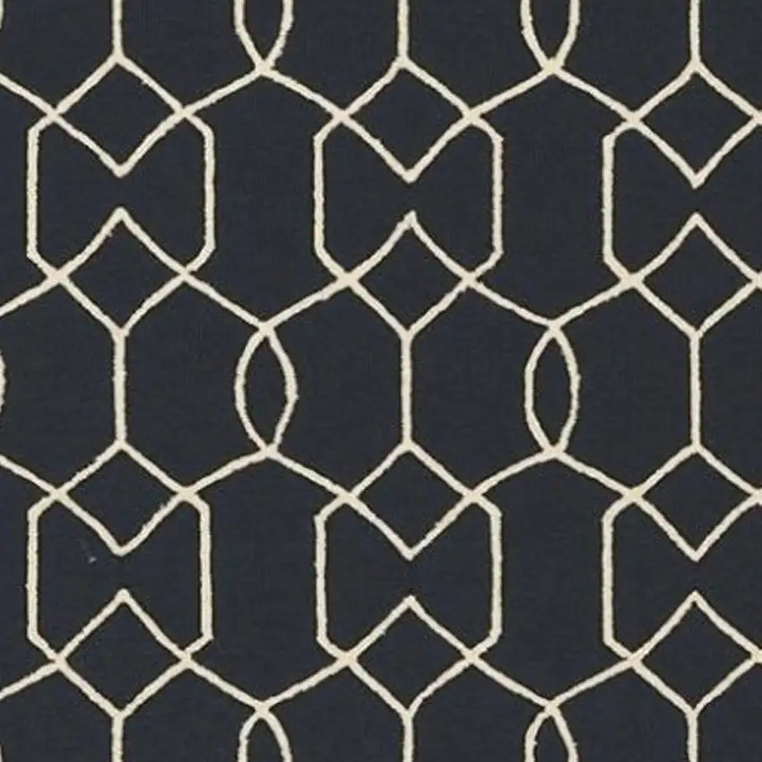 Navy Blue Hand Hooked Area Rug Photo 5