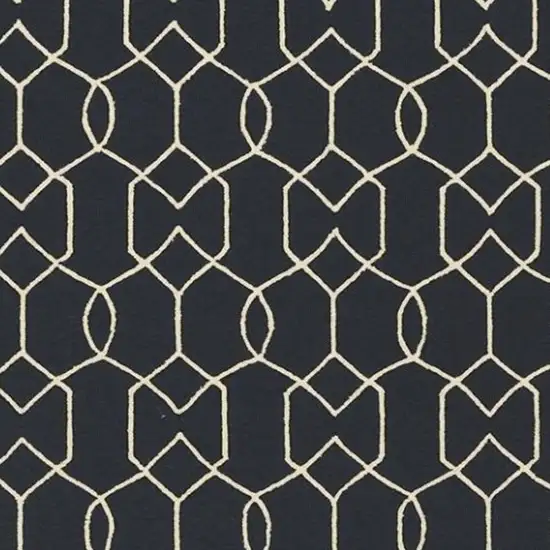 Navy Blue Hand Hooked Area Rug Photo 2