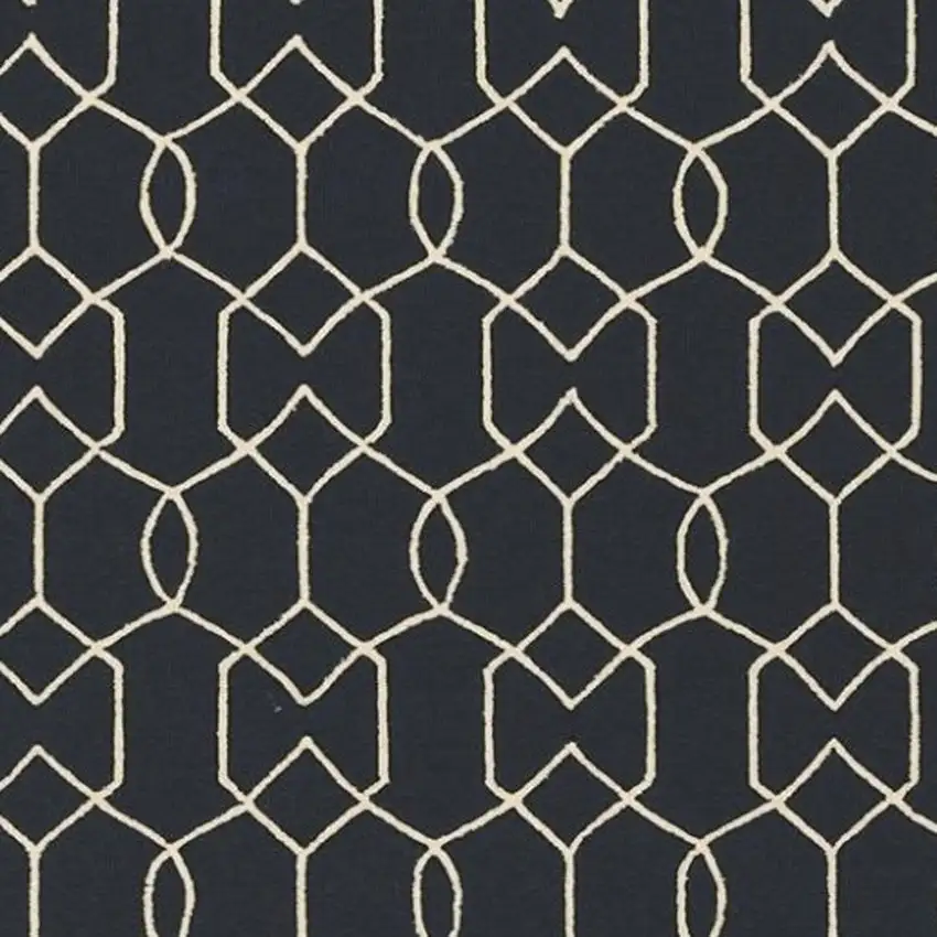 Navy Blue Hand Hooked Area Rug Photo 2