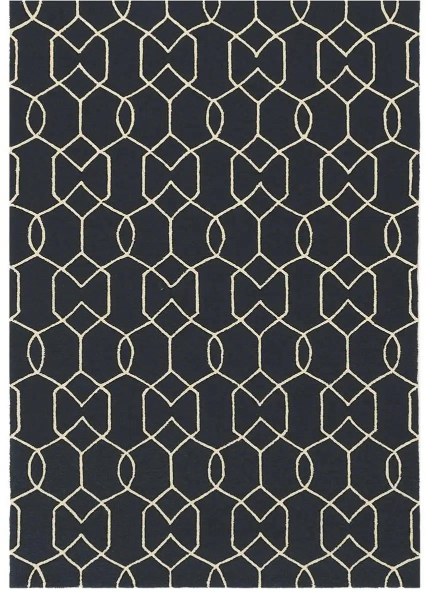 7' Square Uv Treated Polypropylene Navy Area Rug Photo 2