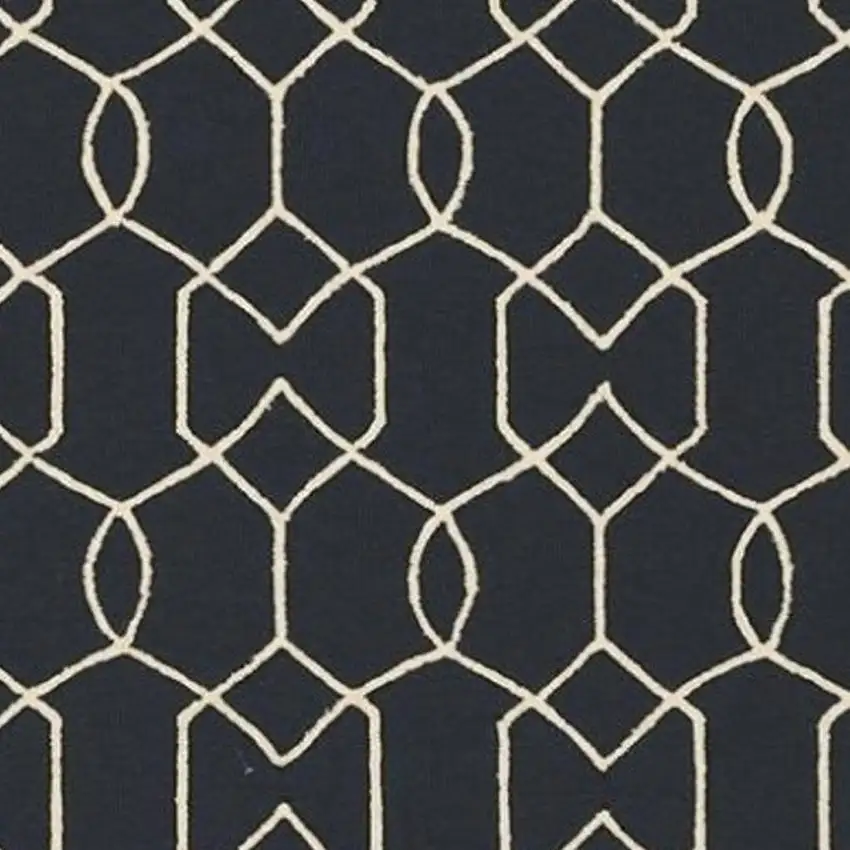 Navy Blue Hand Hooked Area Rug Photo 7