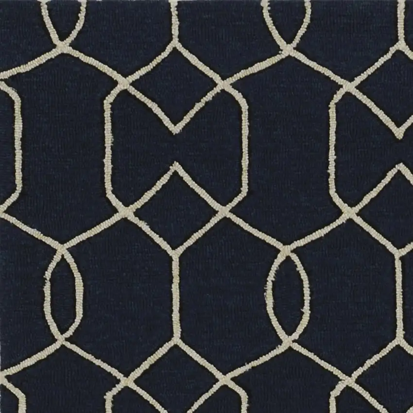 Square UV treated Polypropylene Navy Area Rug Photo 4