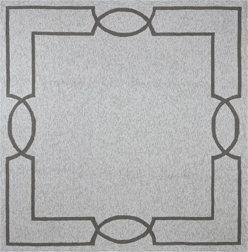 Square   UV treated Polypropylene Oatmeal Area Rug Photo 1