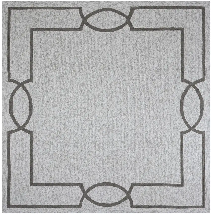Oatmeal Ivory Geometric Hand Hooked Area Rug Photo 2