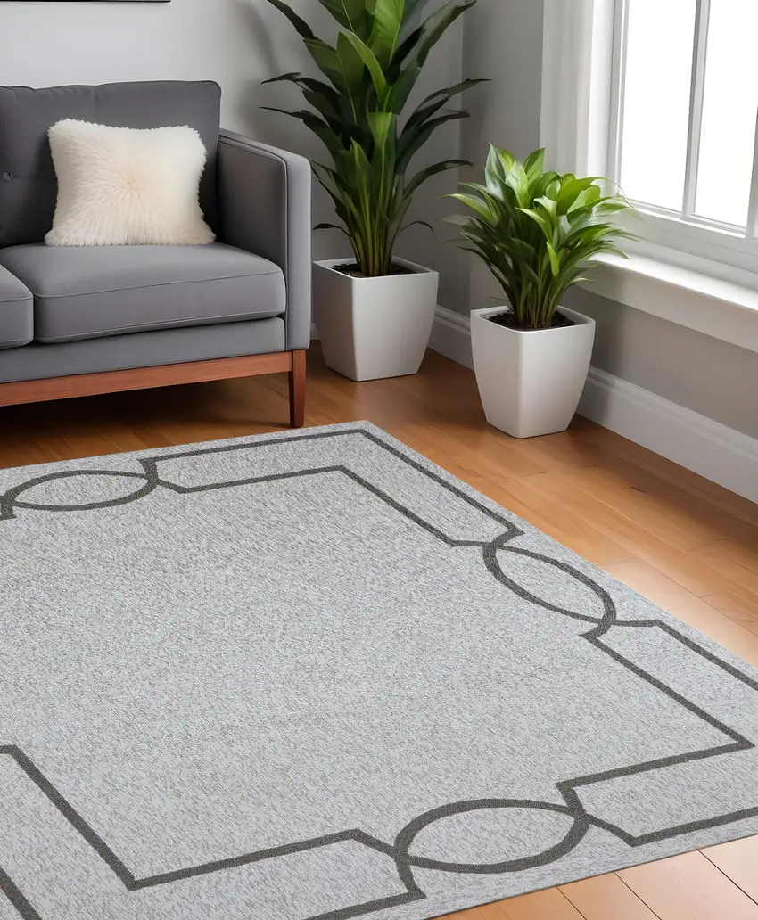 7' Square   Uv Treated Polypropylene Oatmeal Area Rug Photo 1