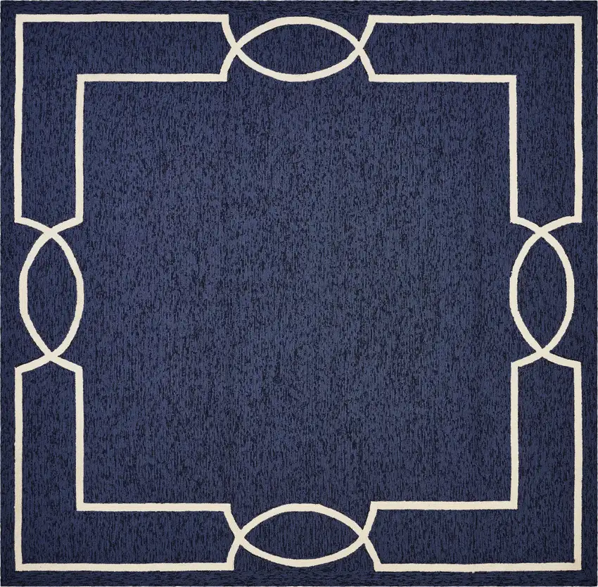 Square   UV treated Polypropylene Ocean Area Rug Photo 1