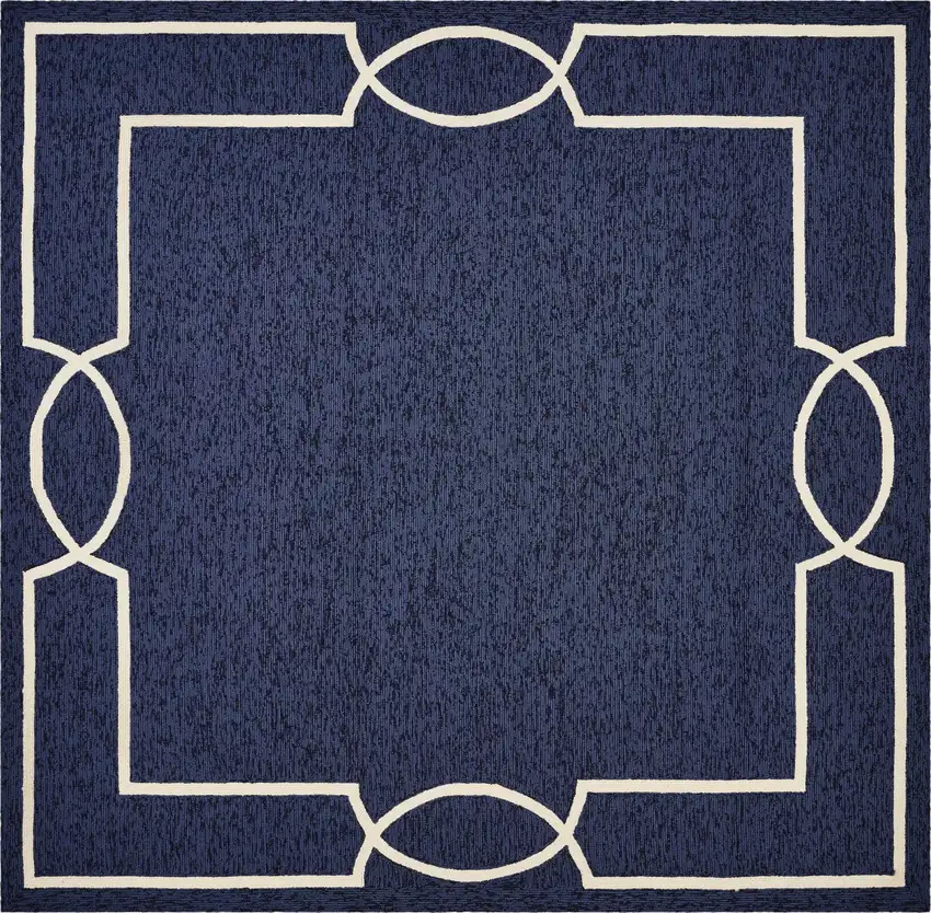 Square   UV treated Polypropylene Ocean Area Rug Photo 3
