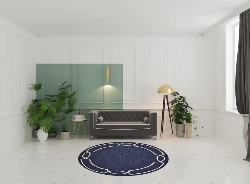 Square   UV treated Polypropylene Ocean Area Rug Photo 6