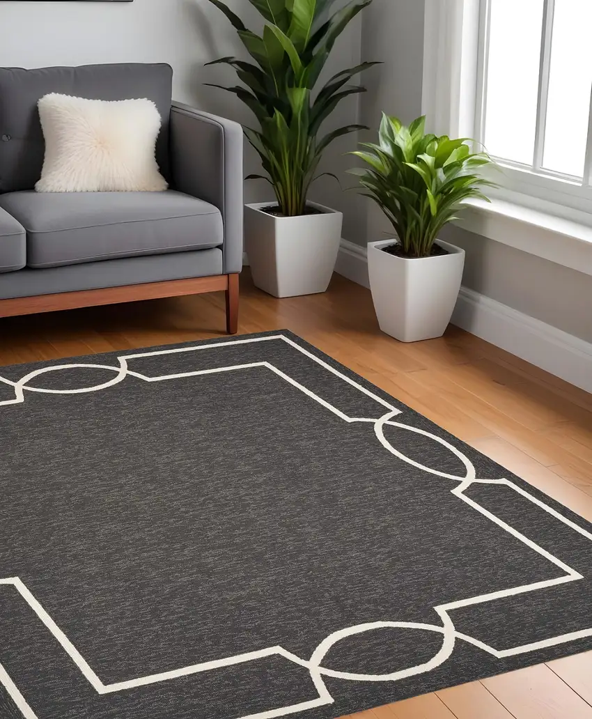 7' Square   Uv Treated Polypropylene Onyx Area Rug Photo 1