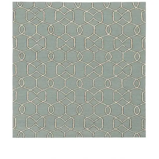 Green and Ivory Hand Hooked Area Rug Photo 1