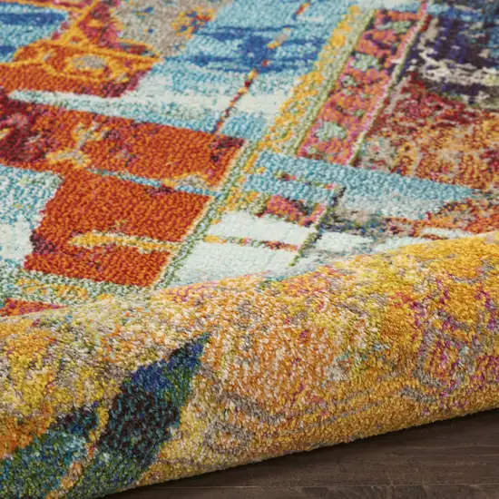 Stained Glass Abstract Power Loom Non Skid Area Rug Photo 9