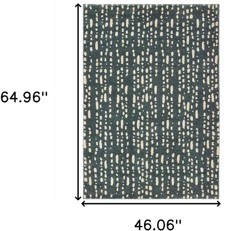 Steel Blue And Ivory Abstract Power Loom Stain Resistant Area Rug Photo 8