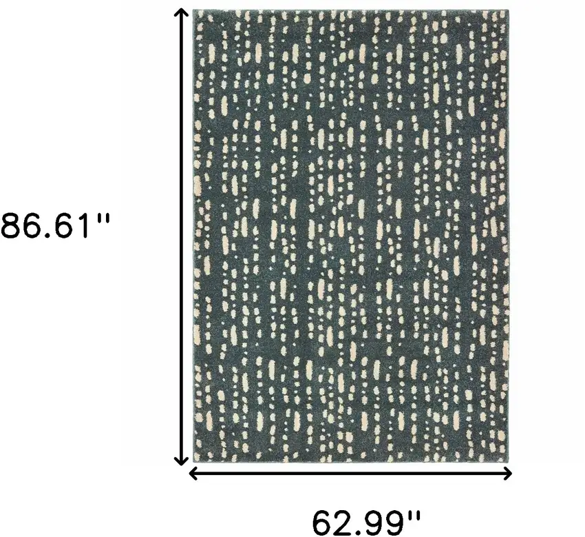 Steel Blue And Ivory Abstract Power Loom Stain Resistant Area Rug Photo 8