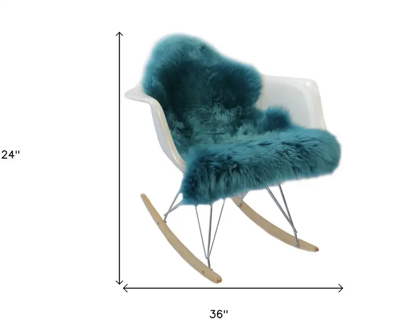 Steel Blue New Zealand Natural Sheepskin Rug Photo 5