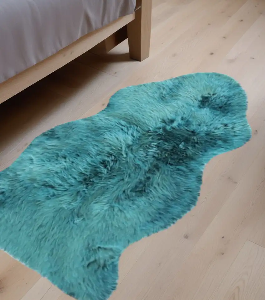Steel Blue New Zealand Natural Sheepskin Rug Photo 1