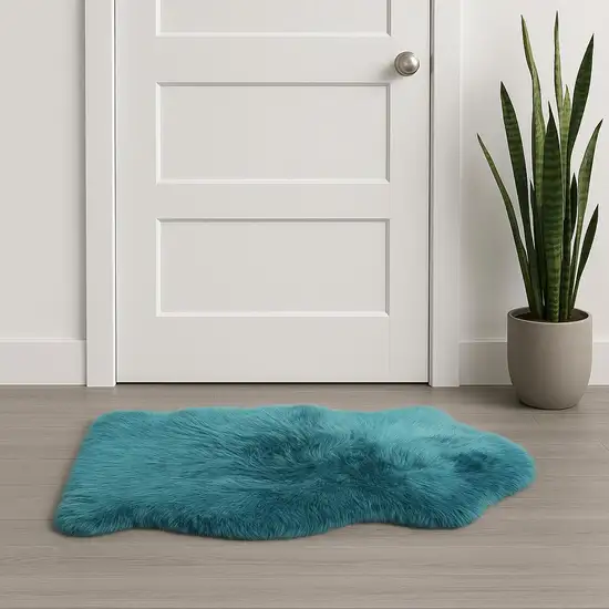 Steel Blue Shag Area Rug Photo 1