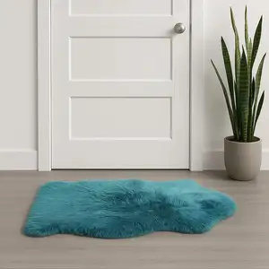Photo of Steel Blue New Zealand Natural Sheepskin Rug