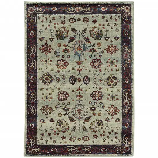 Stone And Red Oriental Area Rug Photo 2