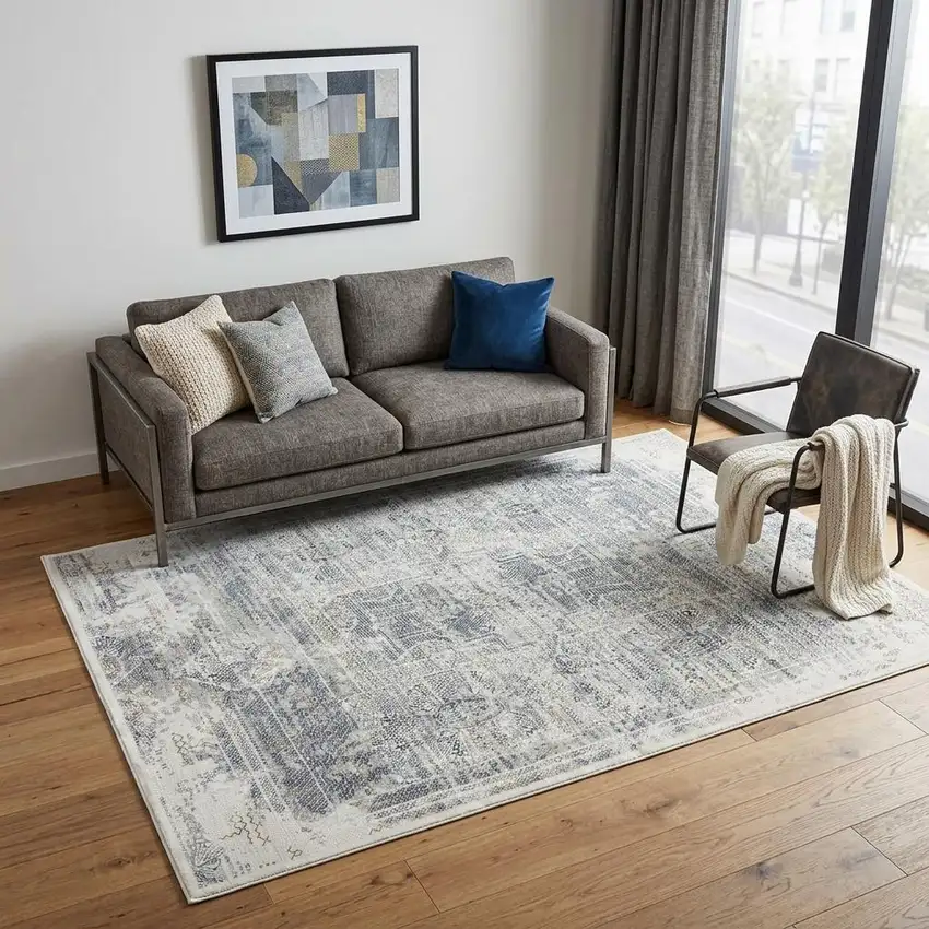 Stone Beige And Ivory Abstract Area Rug Photo 1