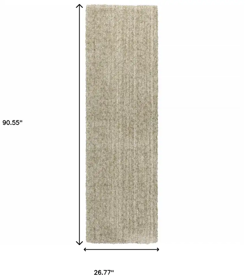 Stone Shag Power Loom Stain Resistant Runner Rug Photo 4