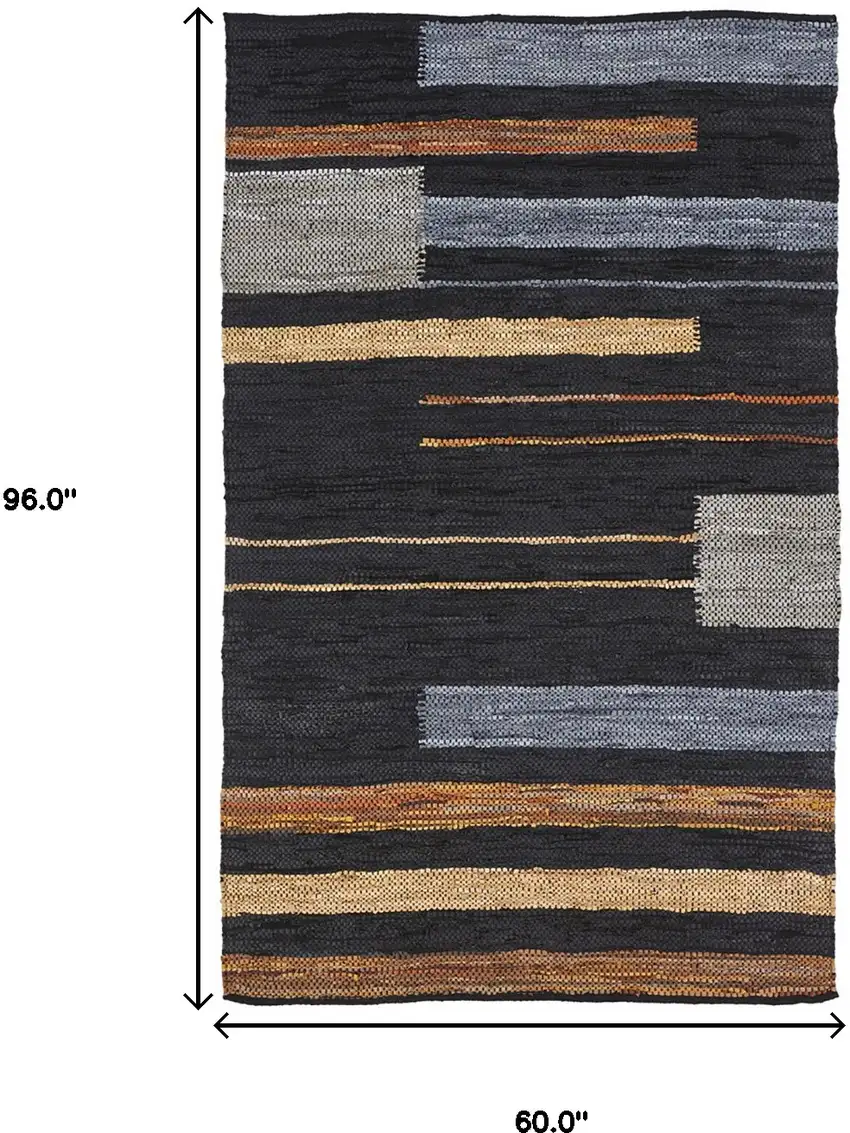 Striped Hand Woven Stain Resistant Area Rug Photo 6