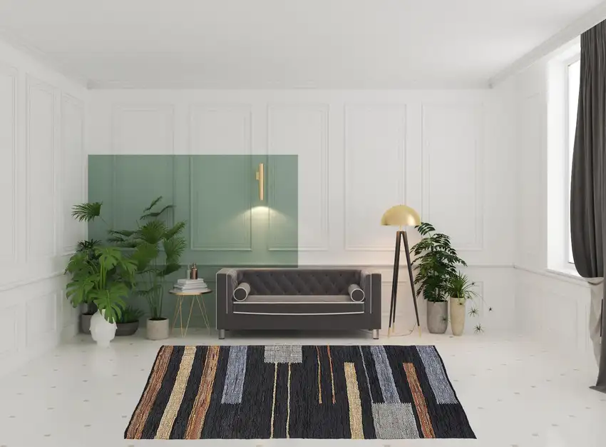 Striped Hand Woven Stain Resistant Area Rug Photo 6