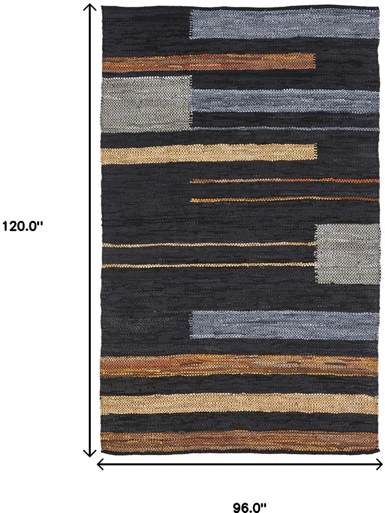 Striped Hand Woven Stain Resistant Area Rug Photo 5