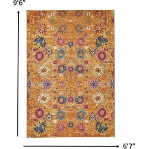 Photo of Sun Gold and Navy Distressed Area Rug