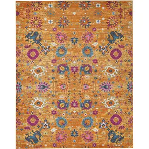Photo of Sun Gold and Navy Distressed Area Rug
