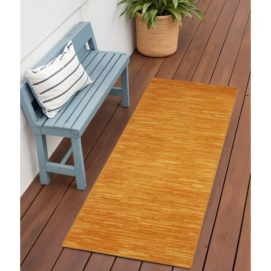 6' Orange Indoor Outdoor Runner Rug Photo 1
