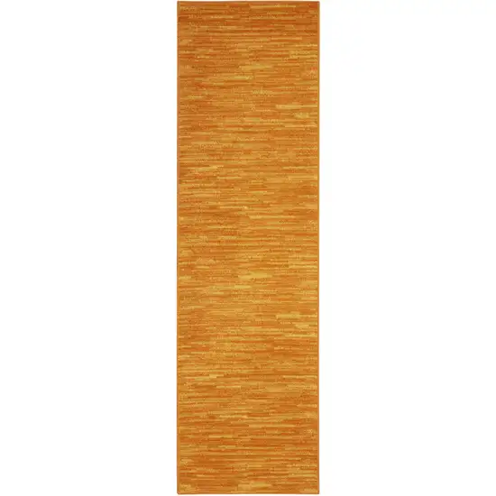 8' Orange Indoor Outdoor Runner Rug Photo 2