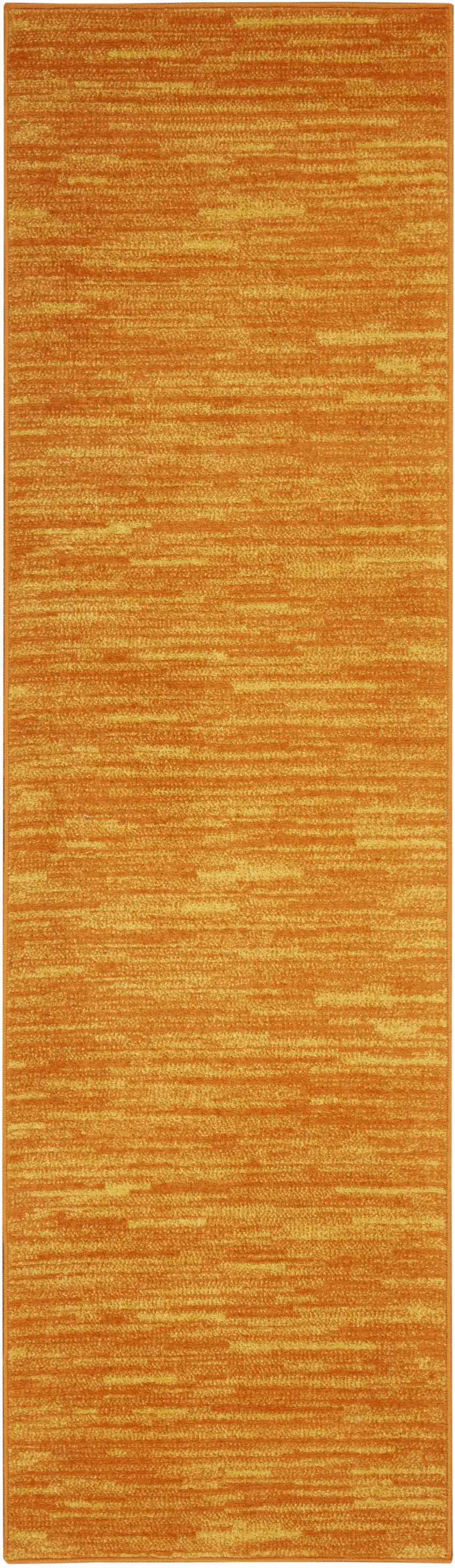 8' Orange Indoor Outdoor Runner Rug Photo 2