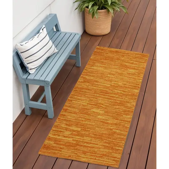 Orange Indoor Outdoor Runner Rug Photo 1
