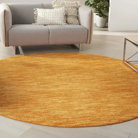 Orange Round Indoor Outdoor Area Rug Photo 5