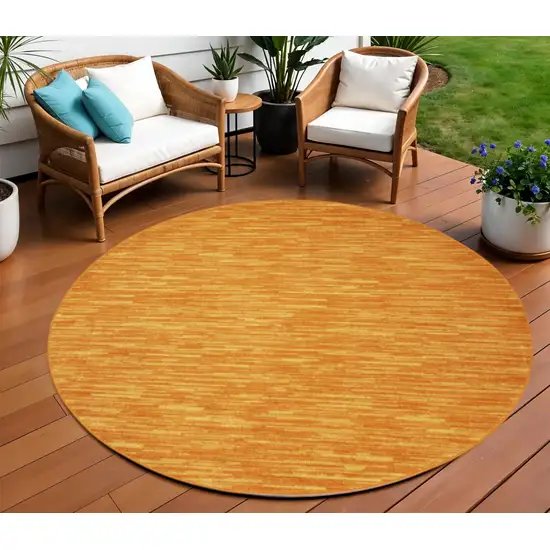 Orange Round Indoor Outdoor Area Rug Photo 2