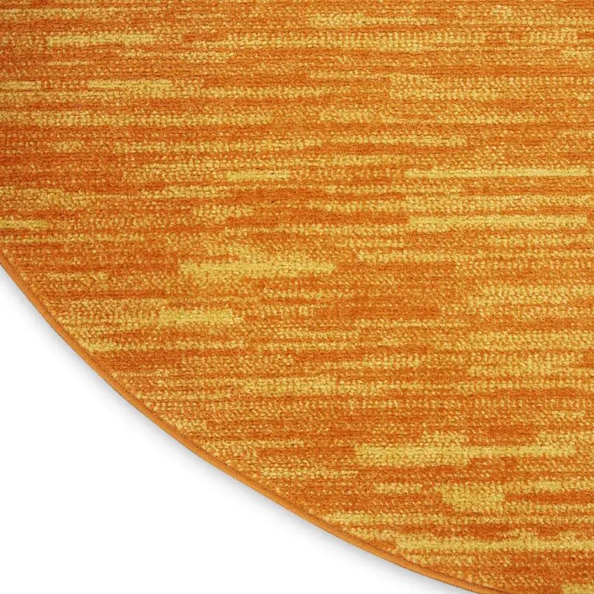 Orange Round Indoor Outdoor Area Rug Photo 8