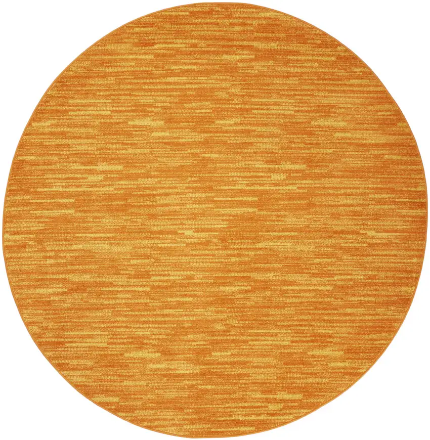 Orange Round Indoor Outdoor Area Rug Photo 3